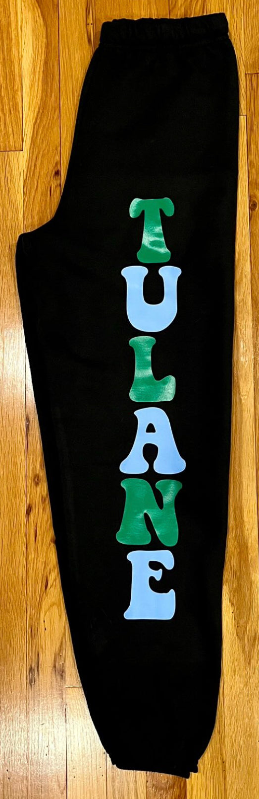 Custom alternating color bubble font sweatpants (can make for ANY school or camp)