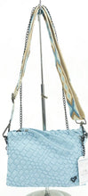 Load image into Gallery viewer, Woven bag with printed &amp; chain strap (can be worn as a crossbody, shoulder bag or wristlet)
