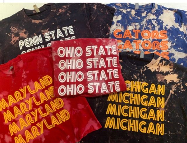 Custom college bleached repeat tee or sweatshirt (can be made for any school) - Lisa’s Boutique