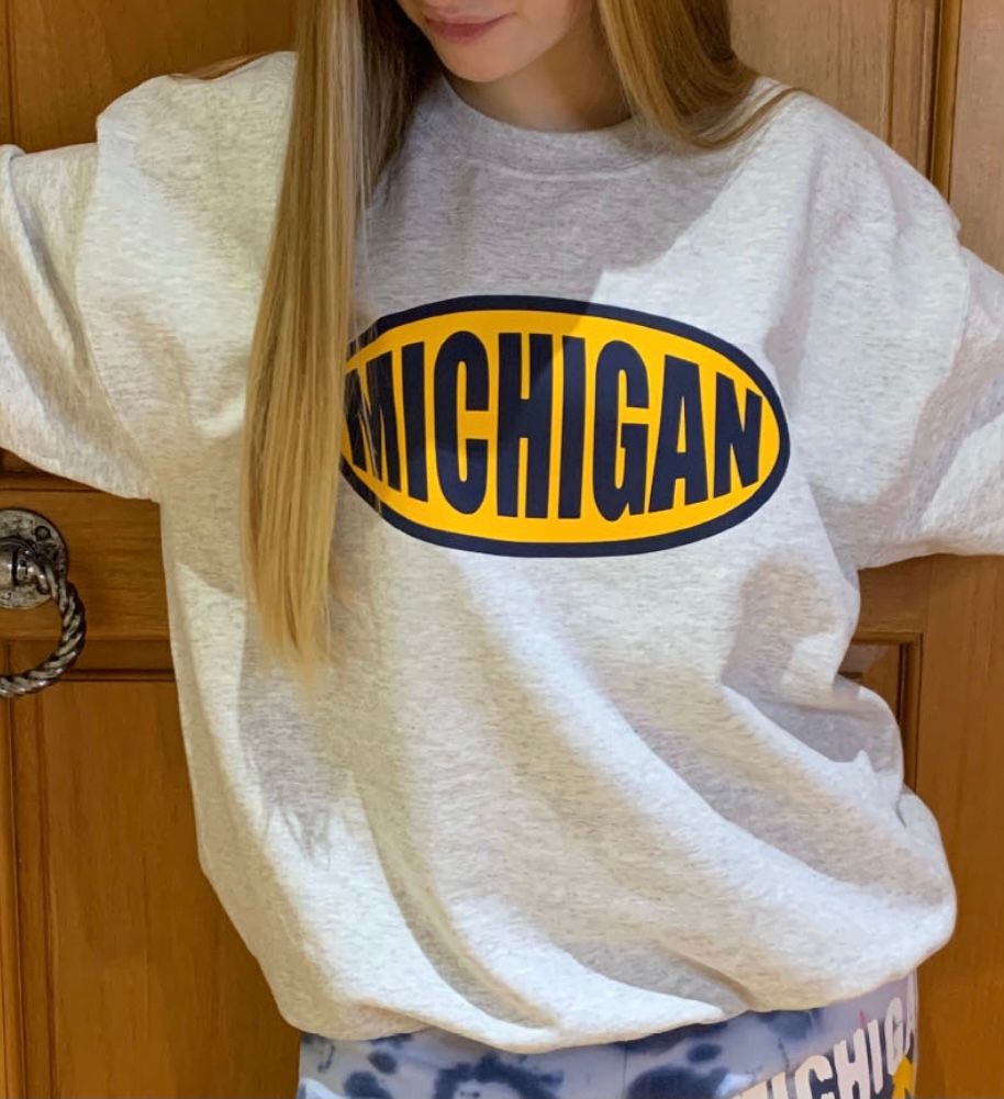 Custom college big oval sweatshirt (can make for any school) - Lisa’s Boutique