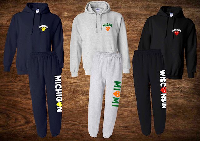 Custom college heart sweats (can be made for any school or camp) - Lisa’s Boutique