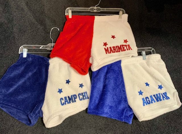 Custom camp with stars cozy shorts (can make for any camp) - Lisa’s Boutique