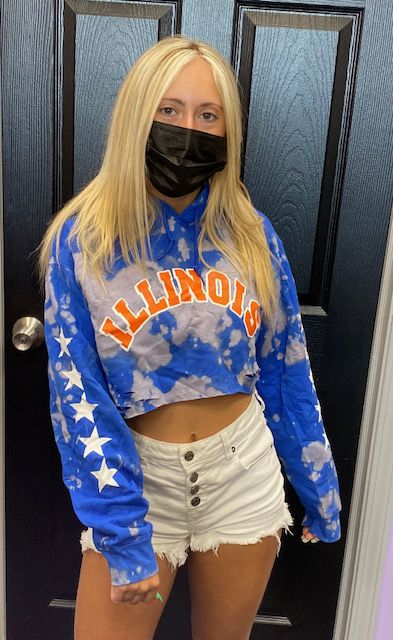 Custom college cropped star sleeve hoody (can be made for ANY school or camp) - Lisa’s Boutique